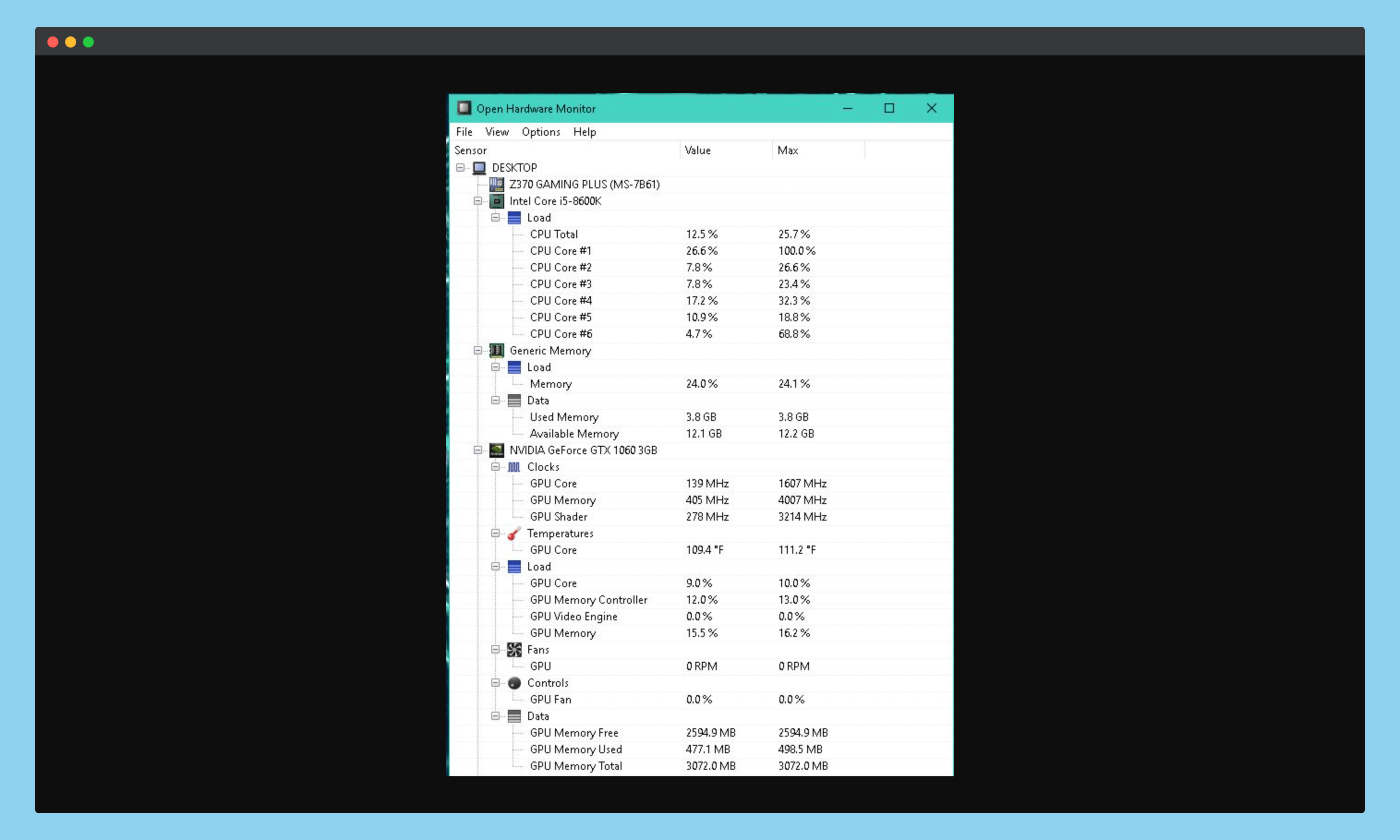 gpu temp monitor on gpu